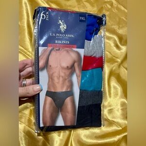 U.S. Polo Assn. Bikini Brief 6-Pack in Blue, Gray, Red, Teal, Charcoal & Black